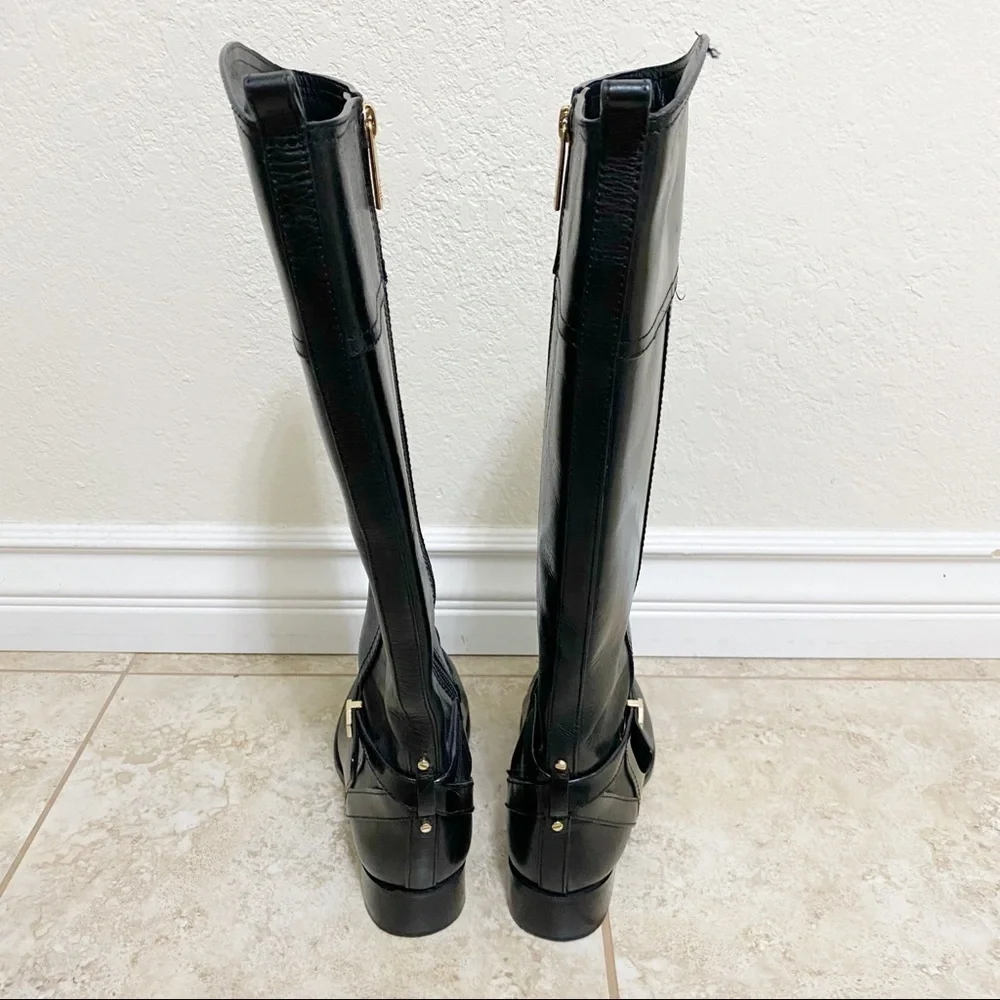 Tory Burch Brita black leather riding boots size 5.5